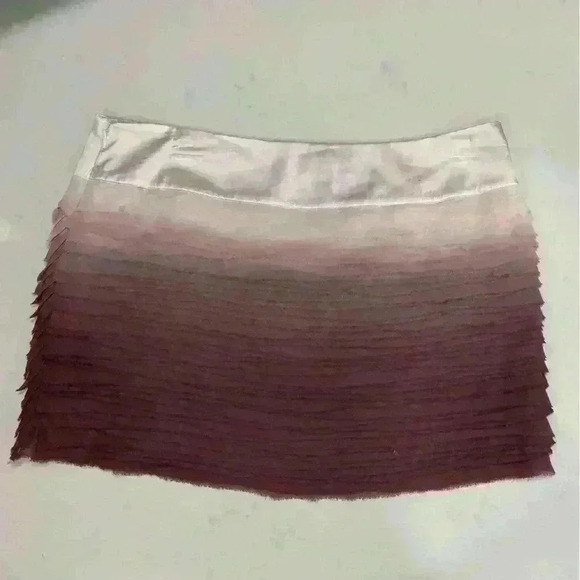 bebe Dresses & Skirts - Bebe Silk Cascade Ruffle Skirt